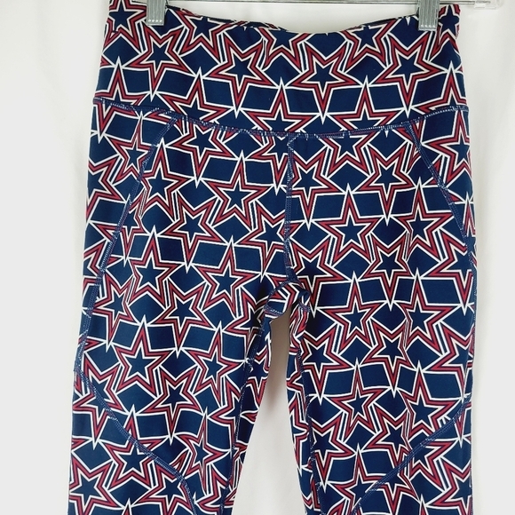 Sweaty Betty The Power Star Leggings Red & Navy‎ Blue Size Small High Waisted - Picture 2 of 11